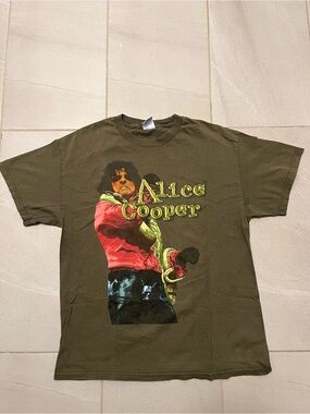 Alice Cooper 2005 Graphic Tee - Olive Green